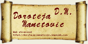 Doroteja Manetović vizit kartica